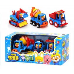 pororo cute mini cars 3 models toy set full back gear 