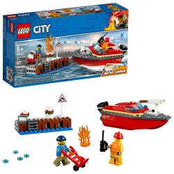 lego city dock side fire 60213