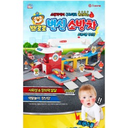 pororo transforming fire truck fire station toy