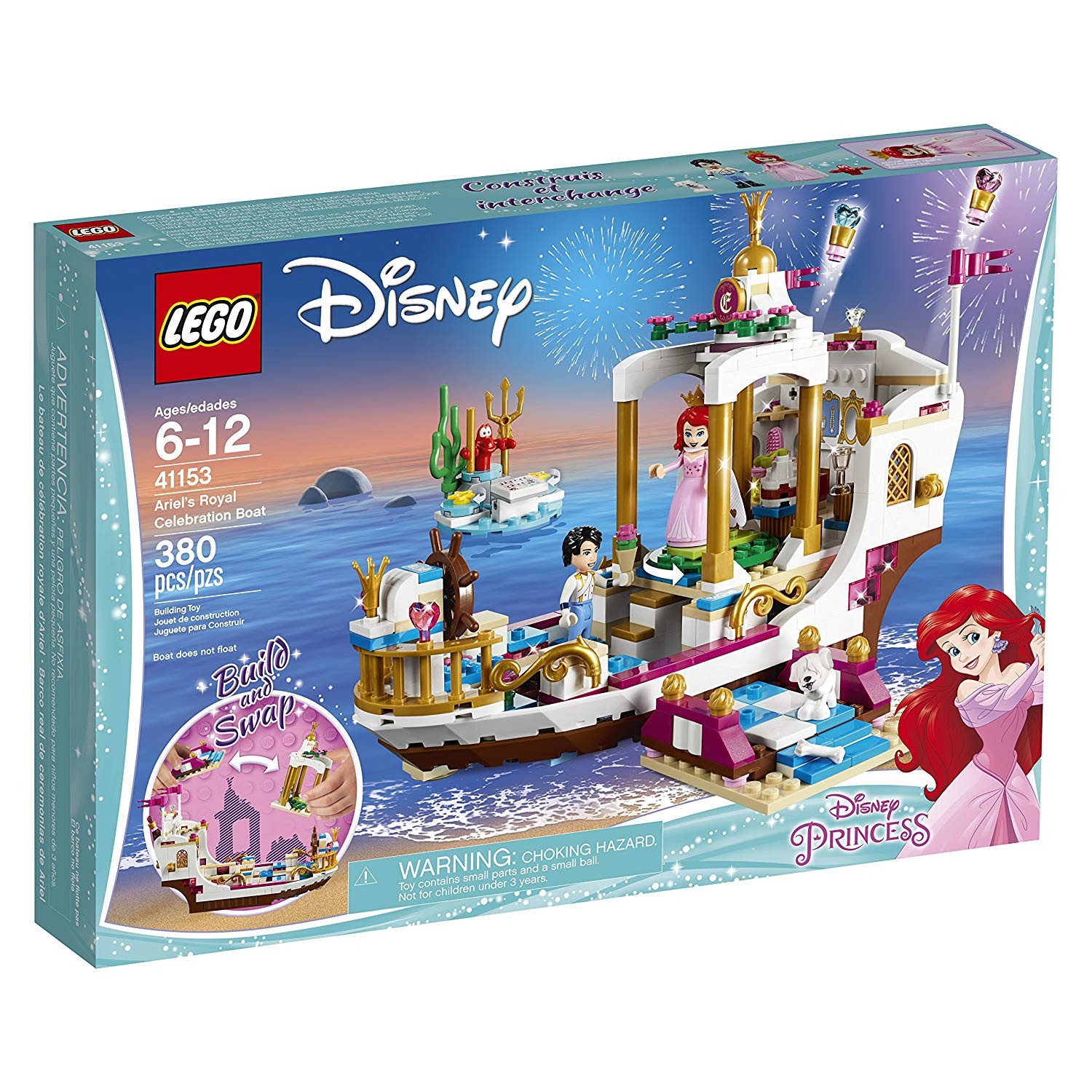 lego disney princess ariel's royal celebration boat 41153